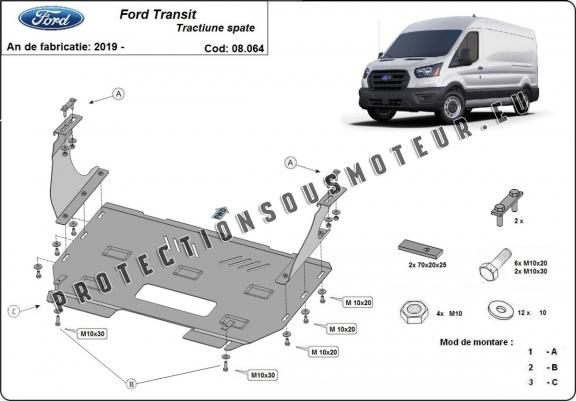 Protection sous moteur et de la boîte de vitesse Ford Transit - Propulsion